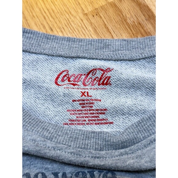 Coca Cola Catch The Wave Crewneck Long Sleeve Raw Hem Sweatshirt Size XL - Picture 5 of 14